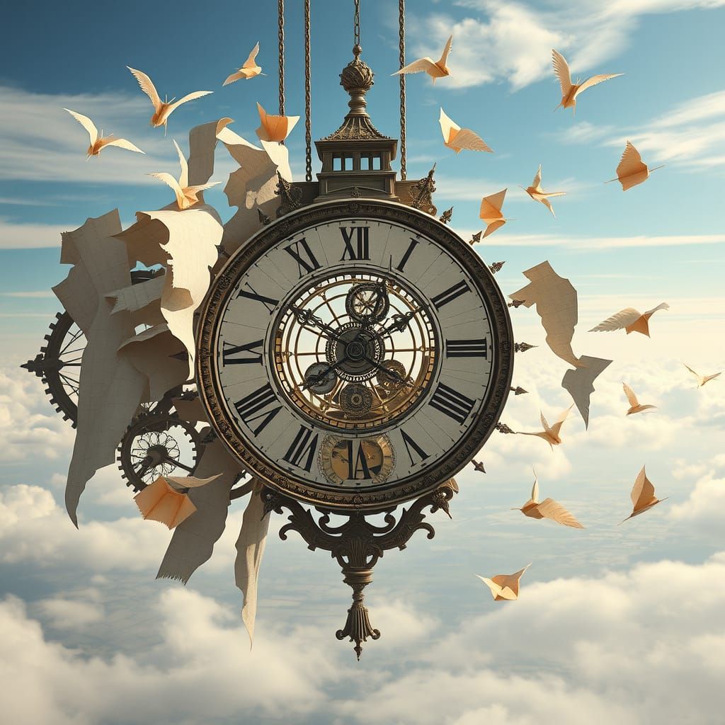 Surreal Clock Tower Soars Through the Sky in Vintage Sci-Fi ...