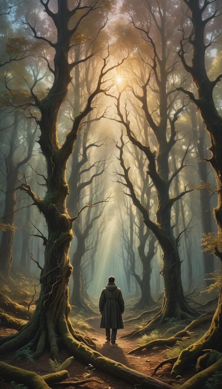 Surreal Forest Dreamscape with Divine Light