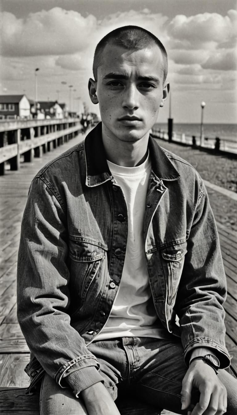 Suedehead Portrait on Hastings Pier in Magazine Style