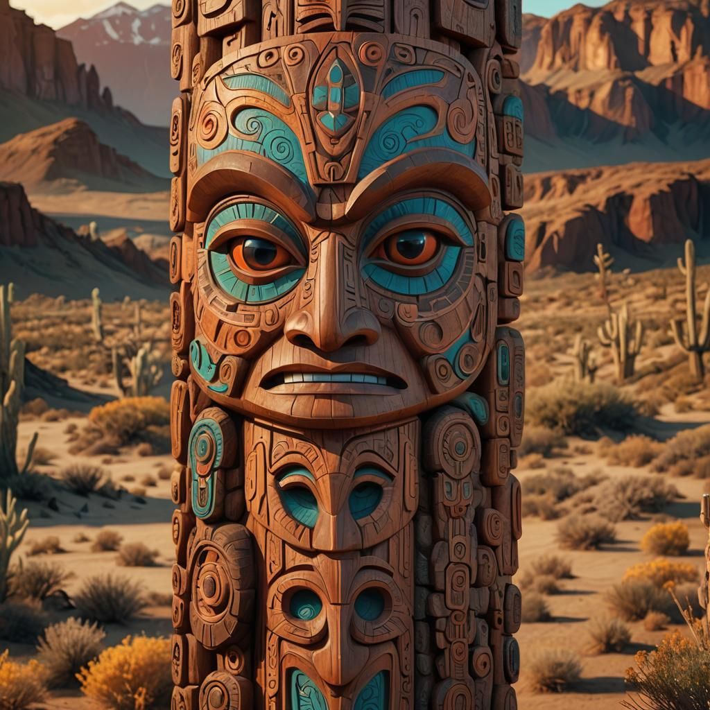 Desert Totem Pole Inspired by Haida and Tlingit Art