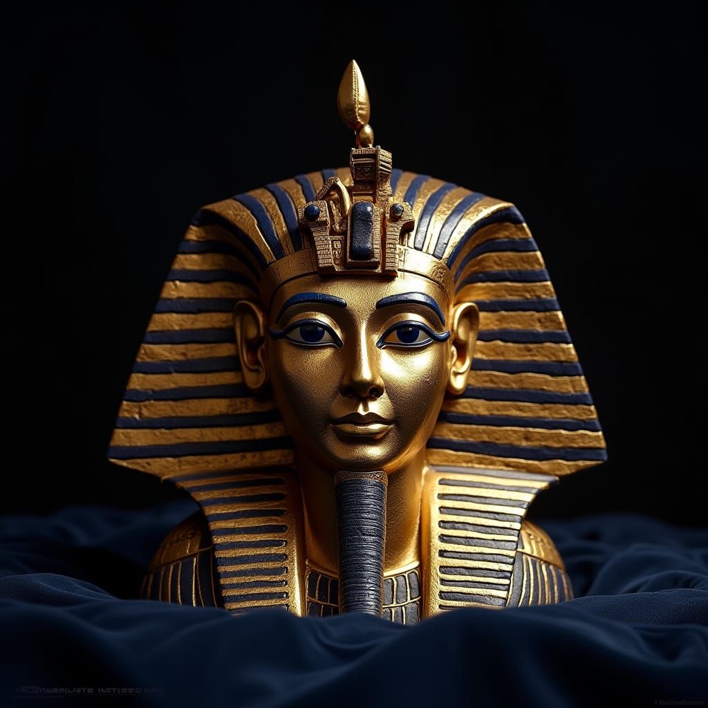 Egyptian Pharaoh's Pschent Crown in Gold and Lapis Lazuli