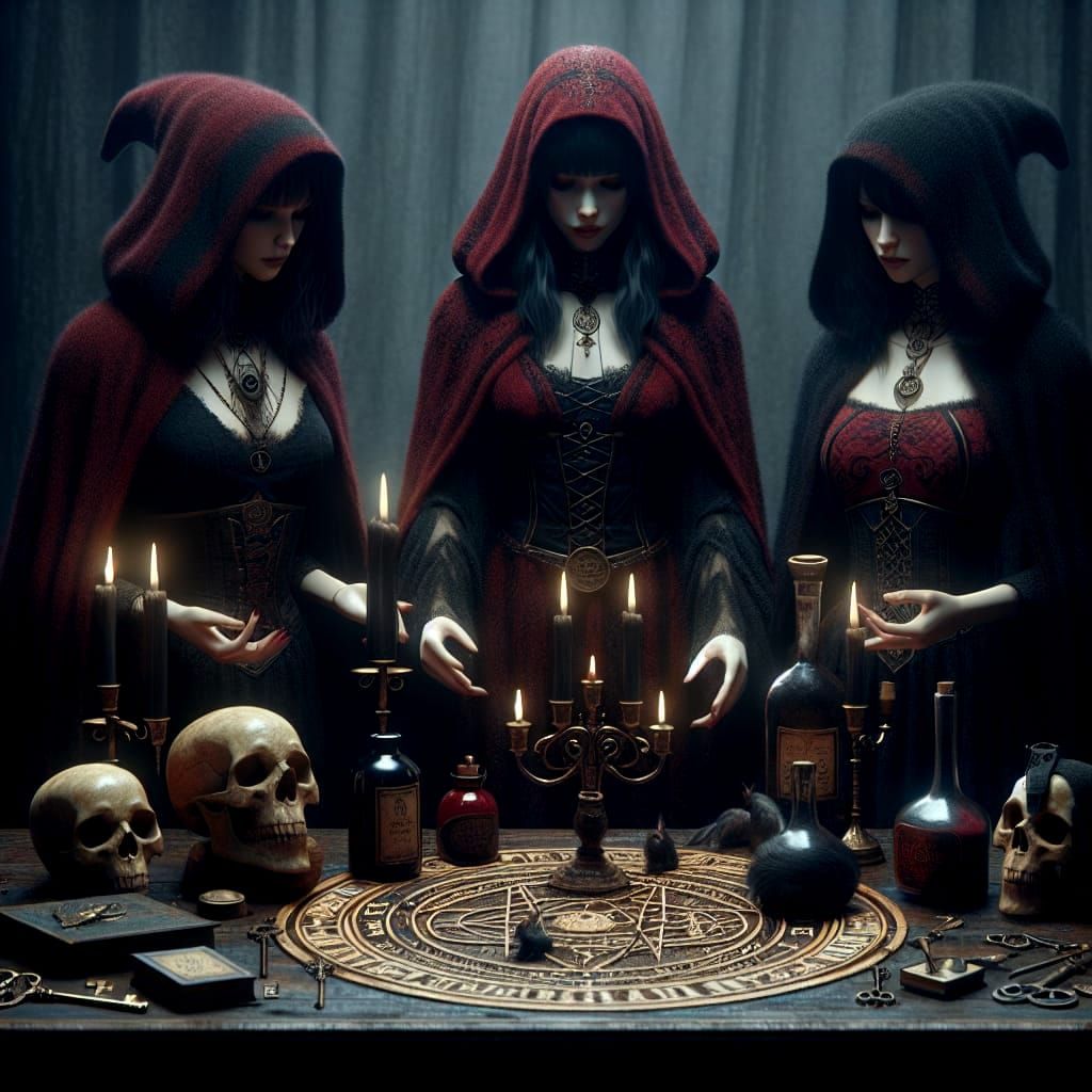 Hyperrealistic Witches Gather for Ritual