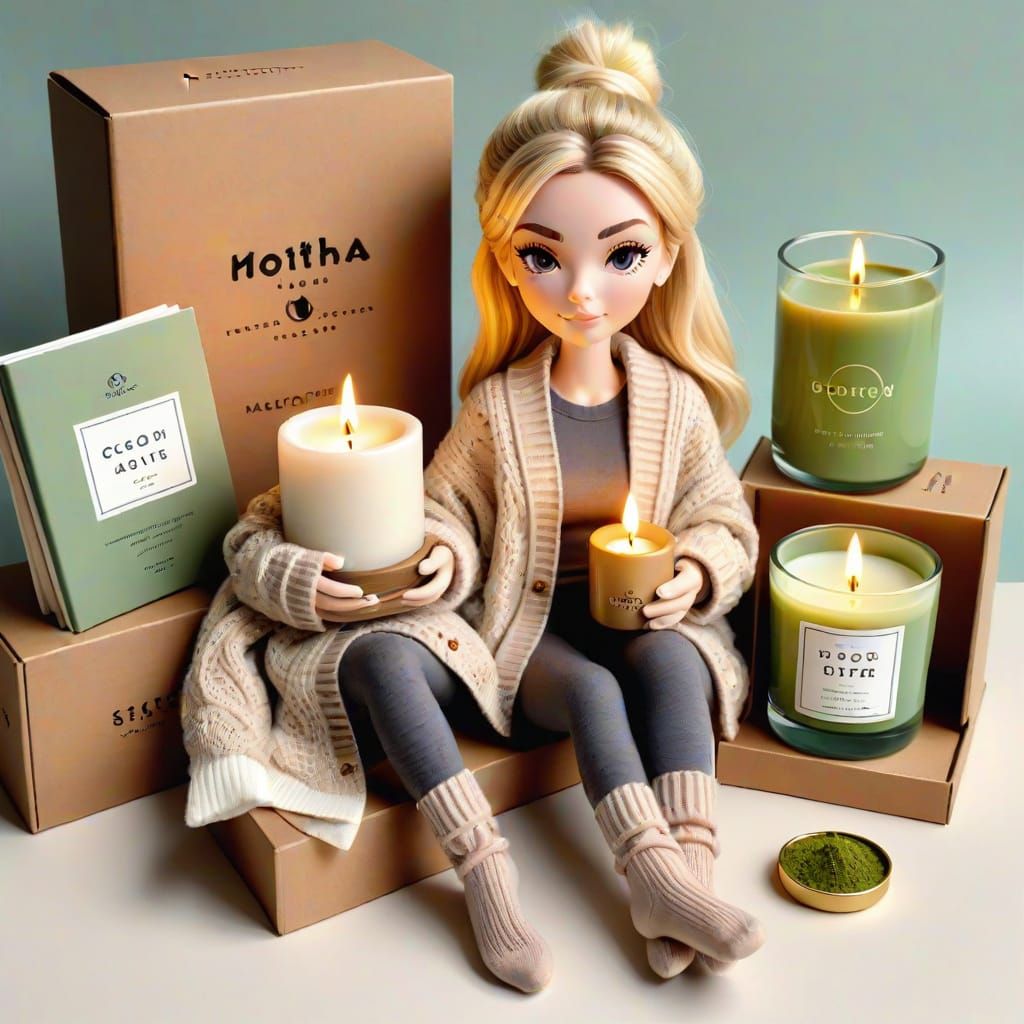 Hyper-Realistic Collectible Figure of Cozy Lifestyle Influen...