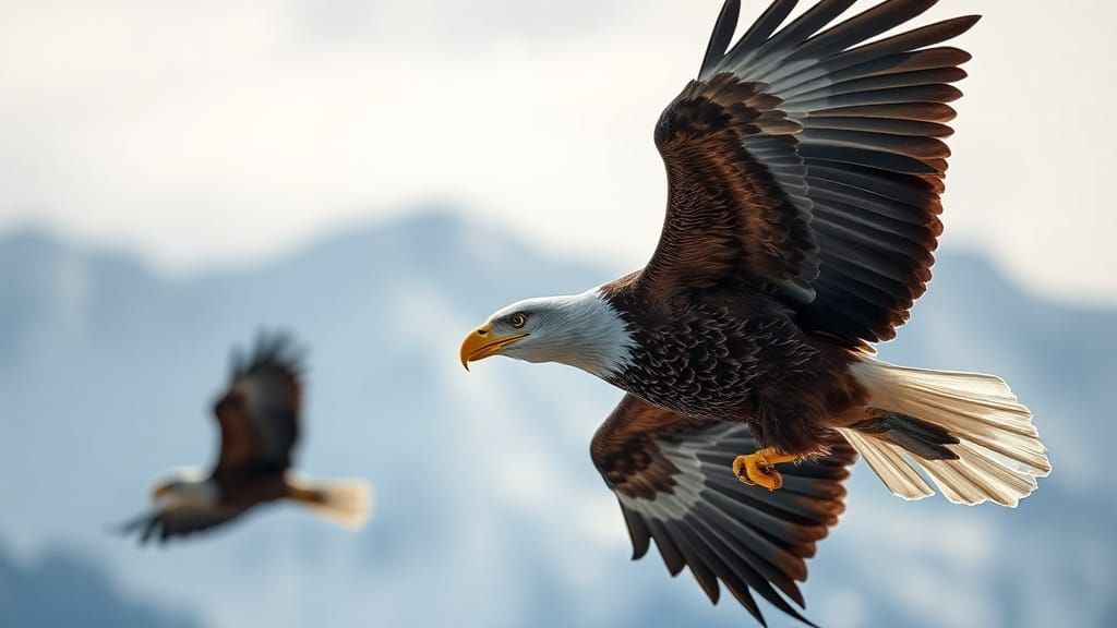 Eagles Soaring High in Alaska Wind