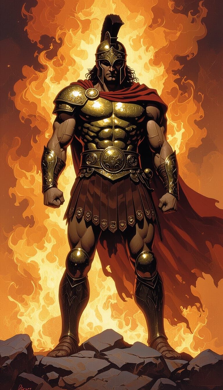 Heroic Son of Vulcan in Mythological Realism