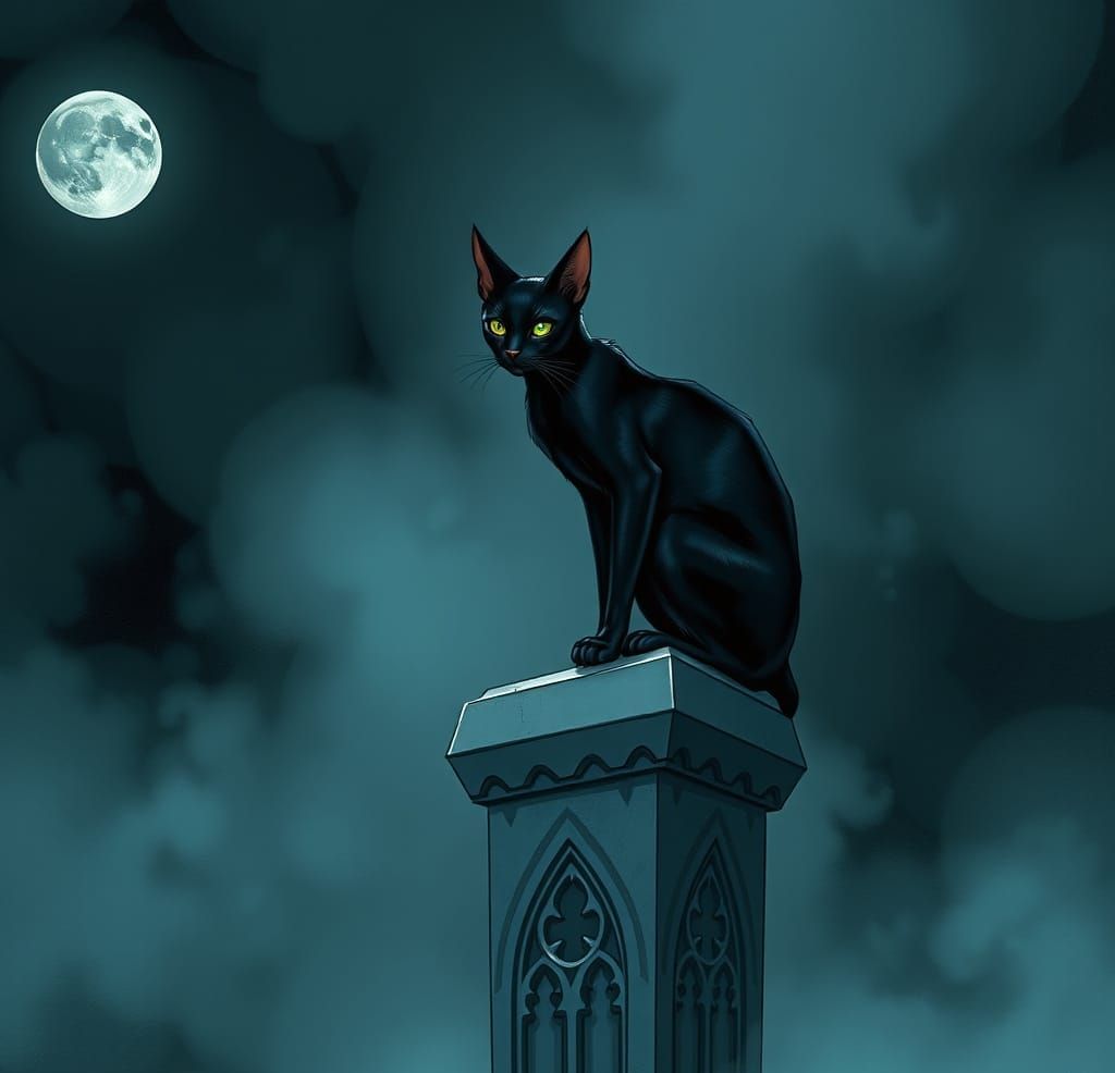 Feline Aviator in Darkened Skies