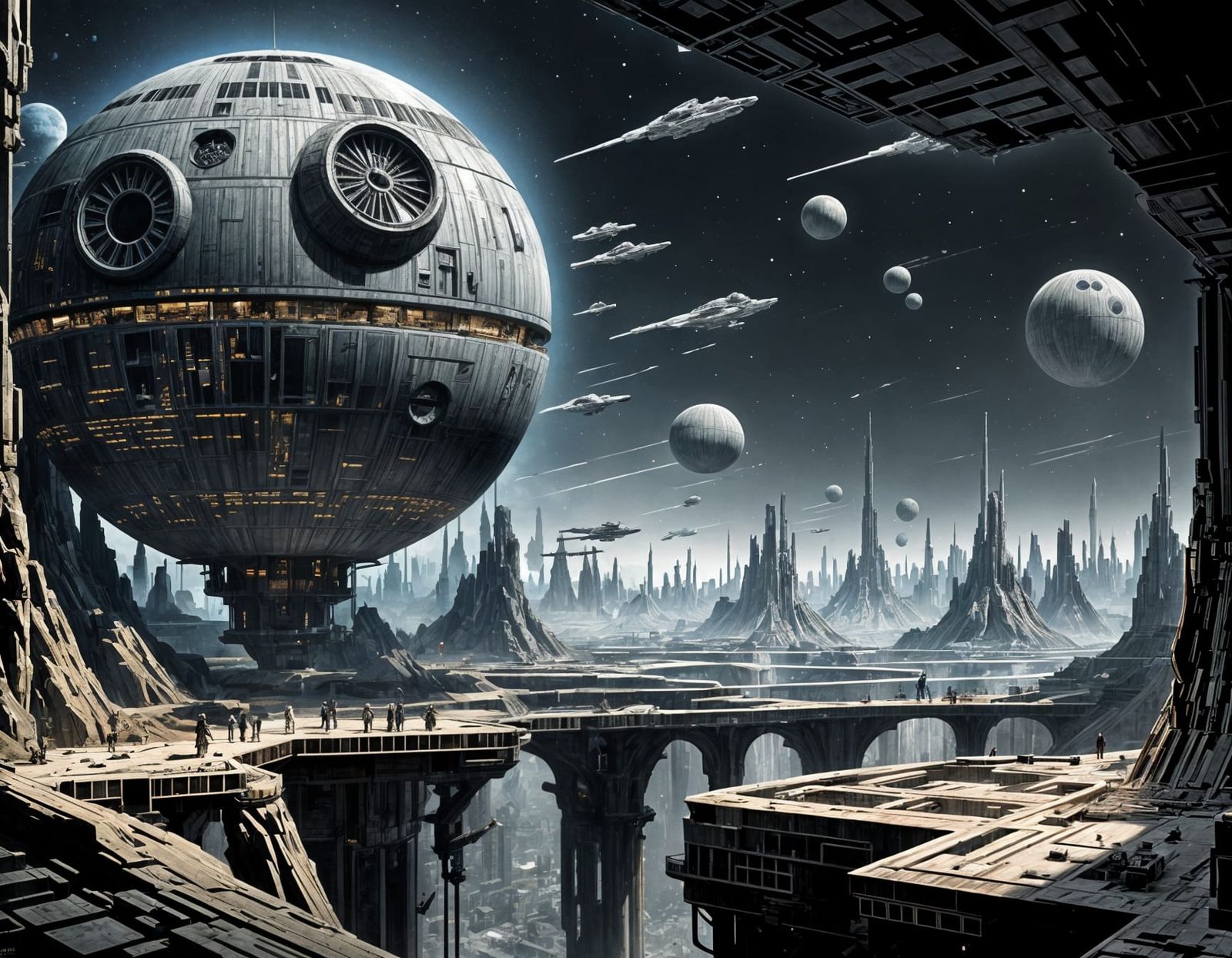 Cosmic Battle Unfolds: A Futuristic Star Wars Masterpiece