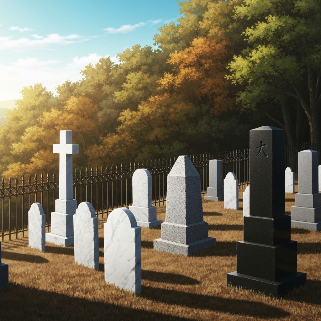 Anime Cemetery Scene at High Noon in Autumn