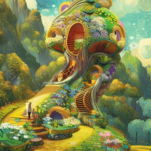 Solarpunk Fairy House in Magical Valley