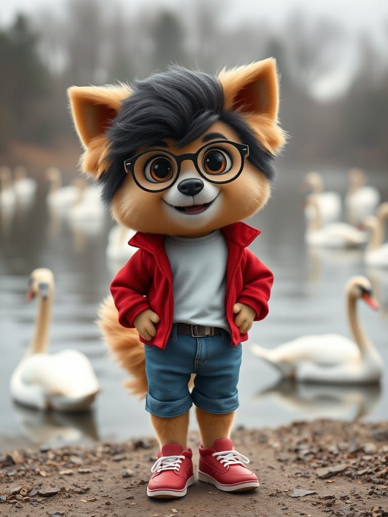 Adorable Anthropomorphic Dog in Cinematic 3D