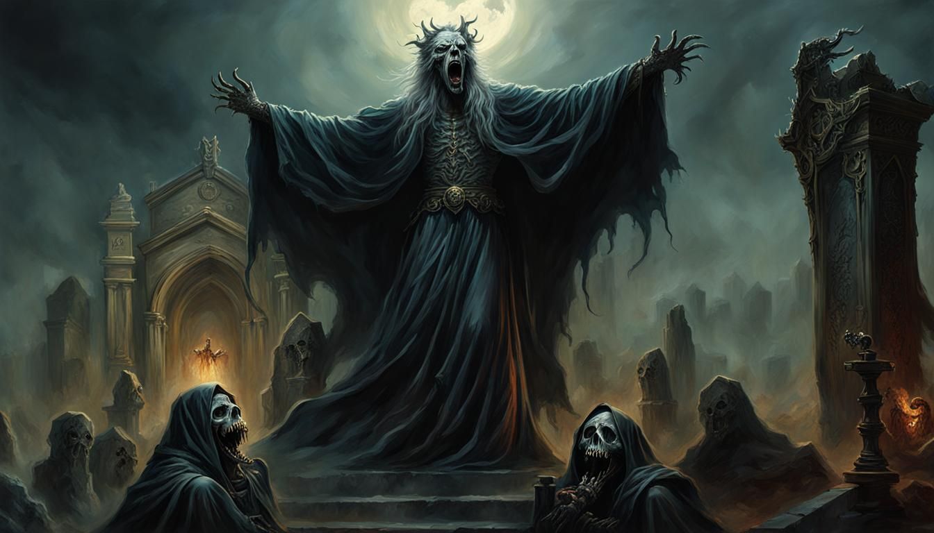 Decaying Undead Lich Screaming in Agony