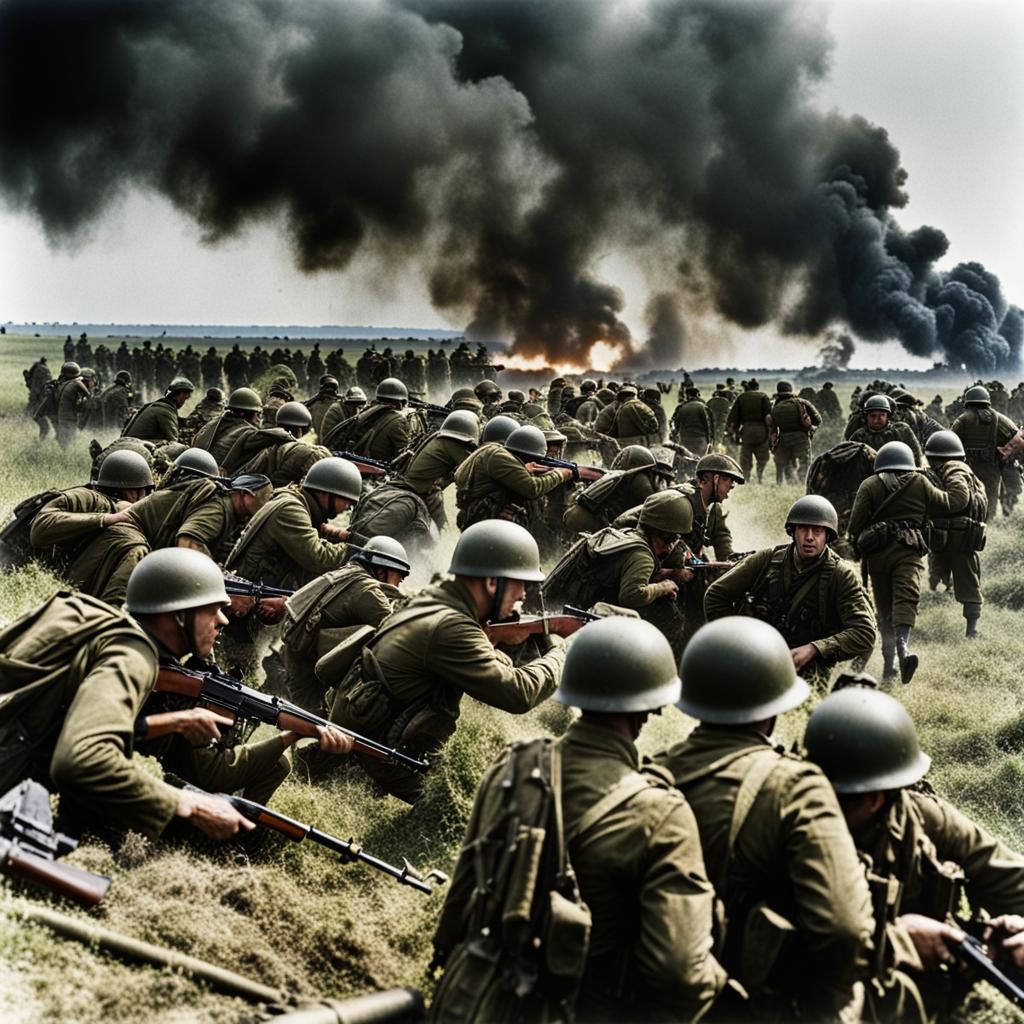 D-Day Invasion: Soldiers in Aerial Combat