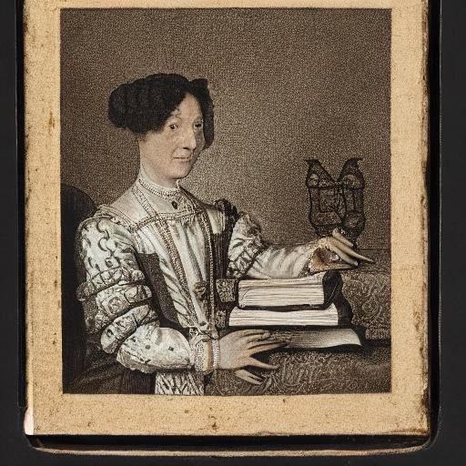 16th Century Lady with Book, Film-Style Portrait