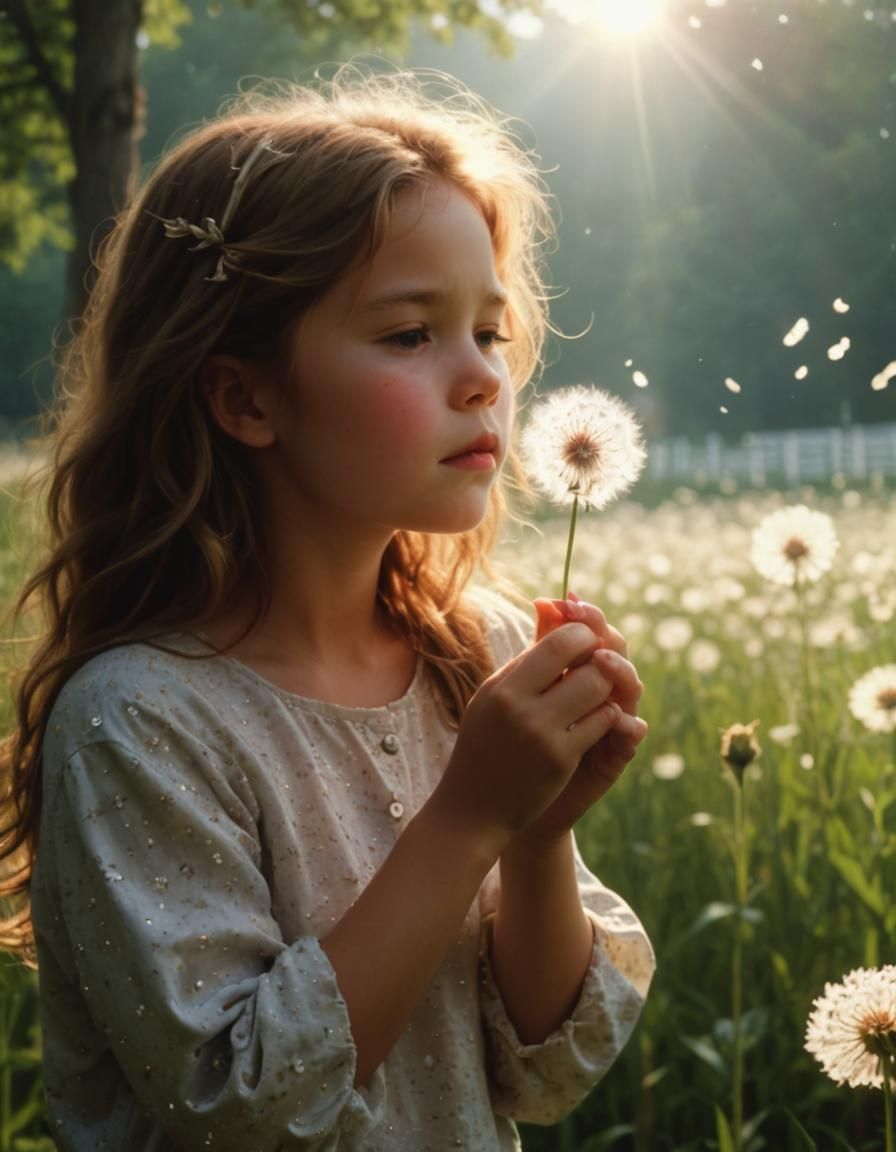 Serene Field of Dreams: Wishes on the Breeze