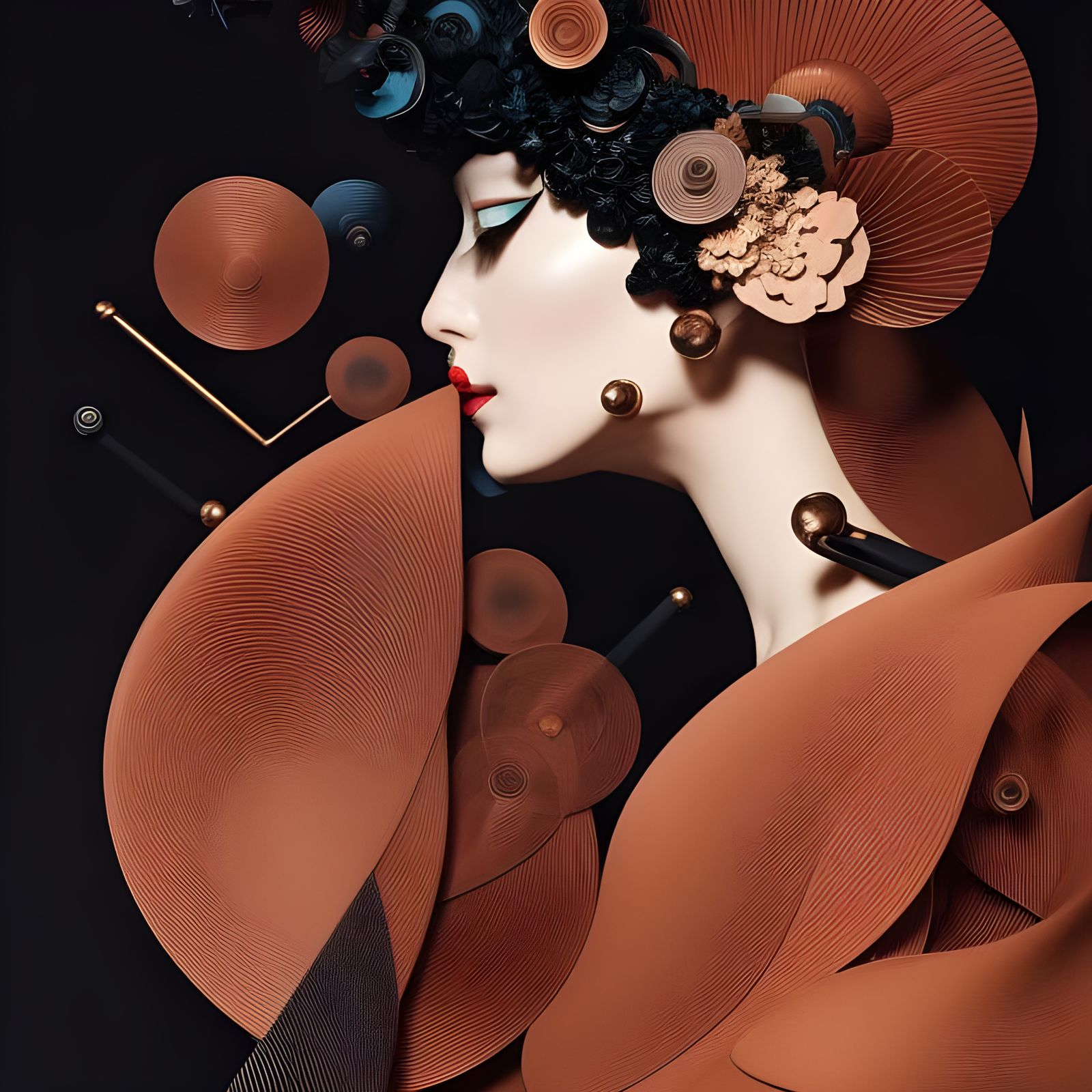 Geometric Symphony: Complex Industrial Artwork