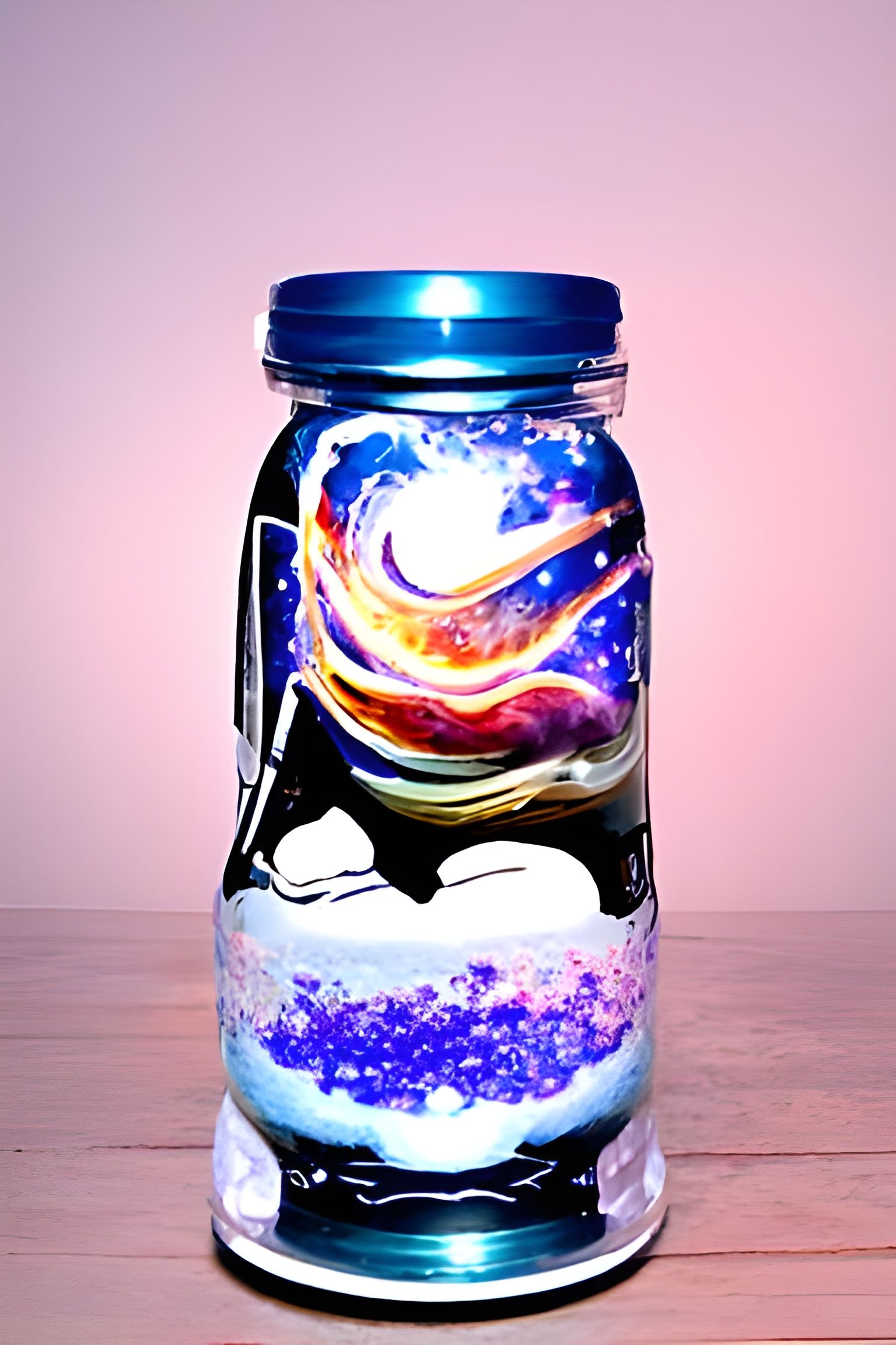 Galaxy Overflowing: Cosmic Scene in a Jar