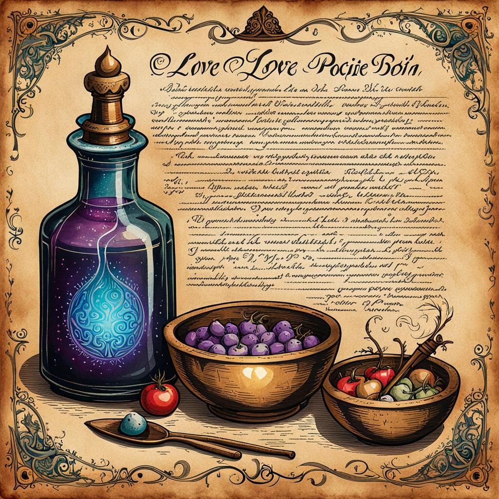 Love Potion Recipe in Witch's Book