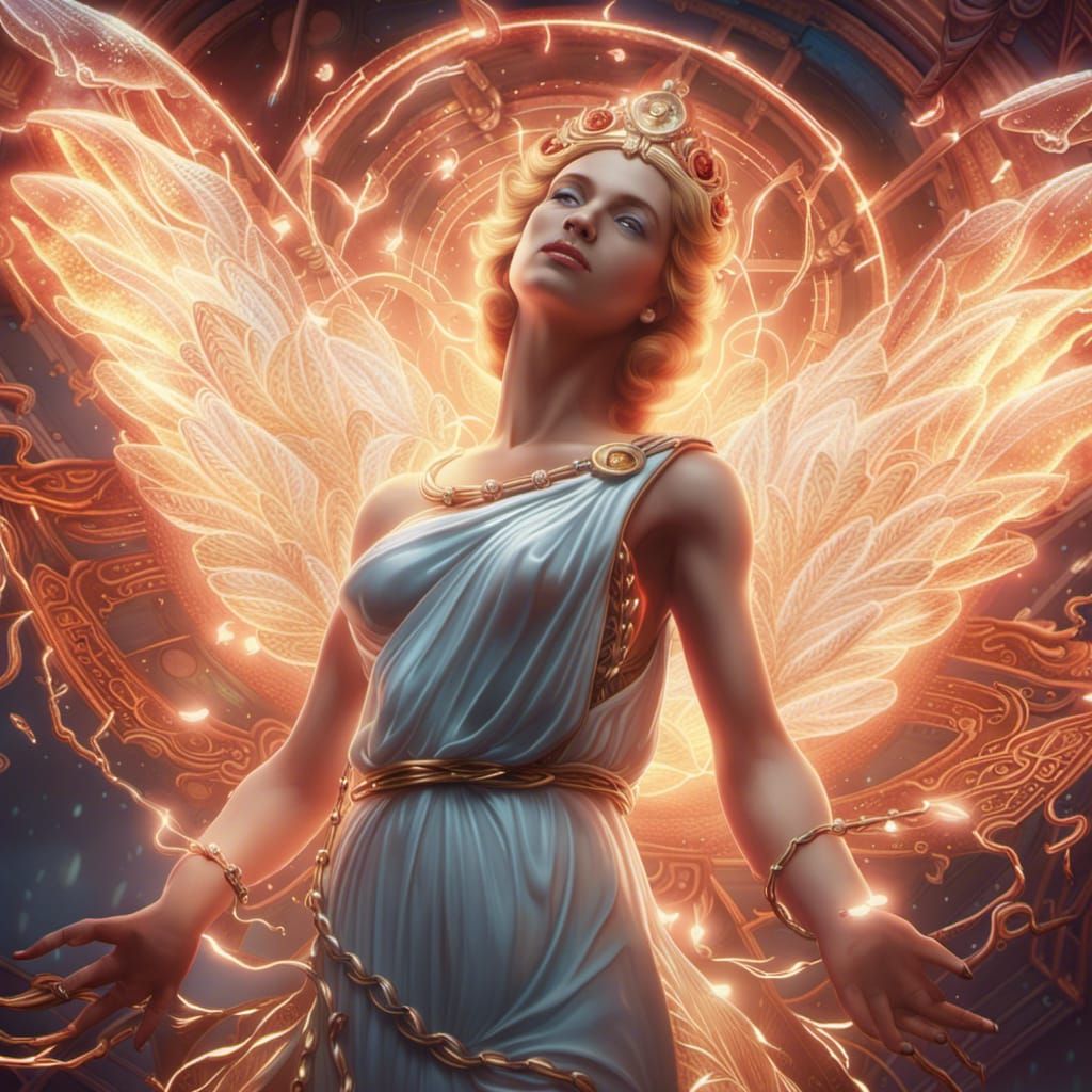 Elegant Virgin Mary Cupid in Detailed Matte Painting