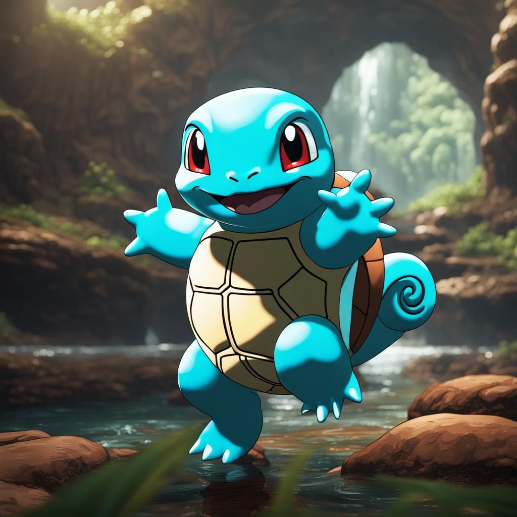 Squirtle in Rainy Fantasy Concept Art