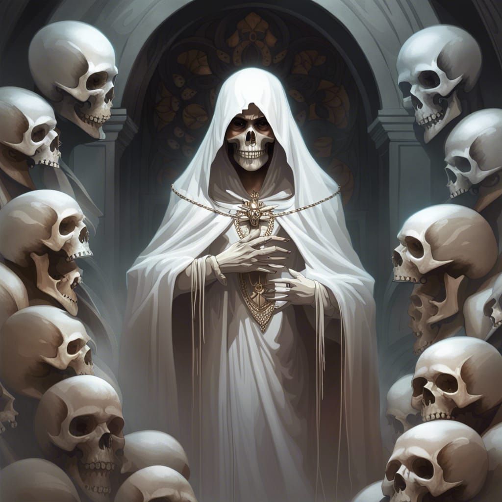 Santa Muerte Portrait in Hyperdetailed Style