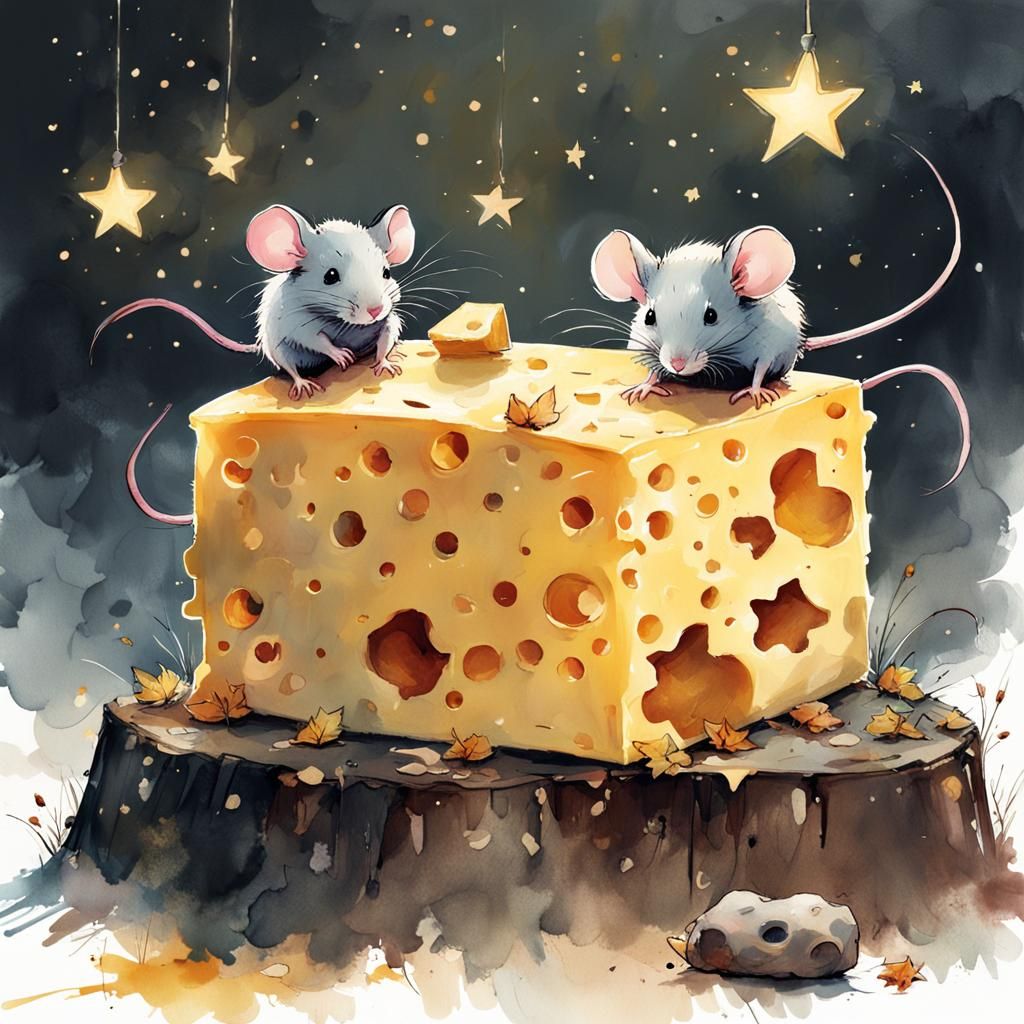 Mice Wish Upon a Cheese Star, Splatter Art