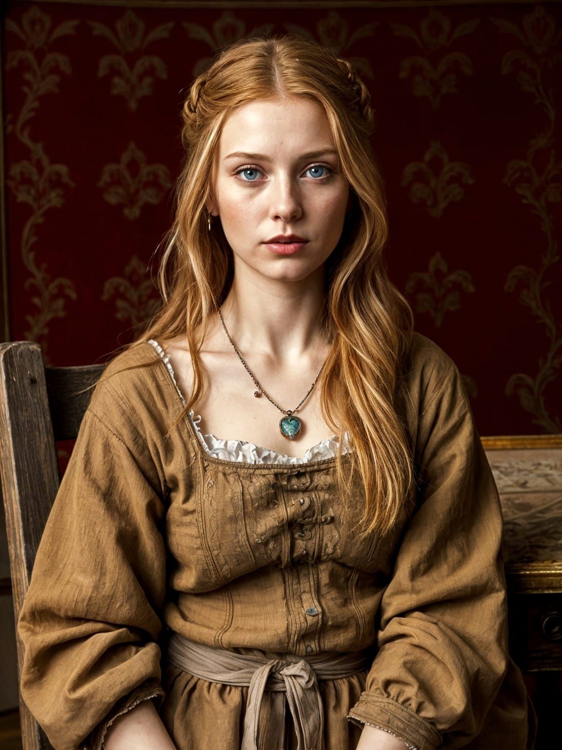 Renaissance Woman Portrait in Oil-on-Canvas Style