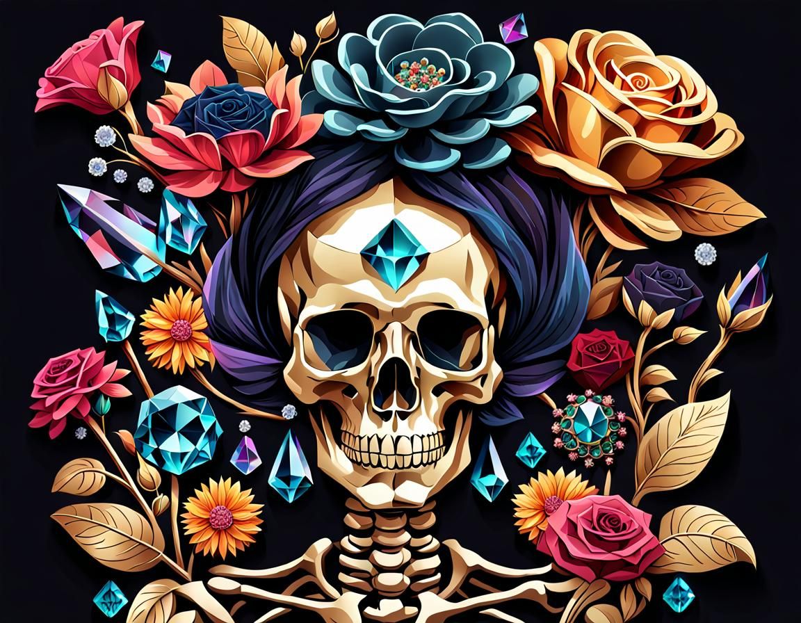 Crystal Objects in Geometric Bauhaus Style