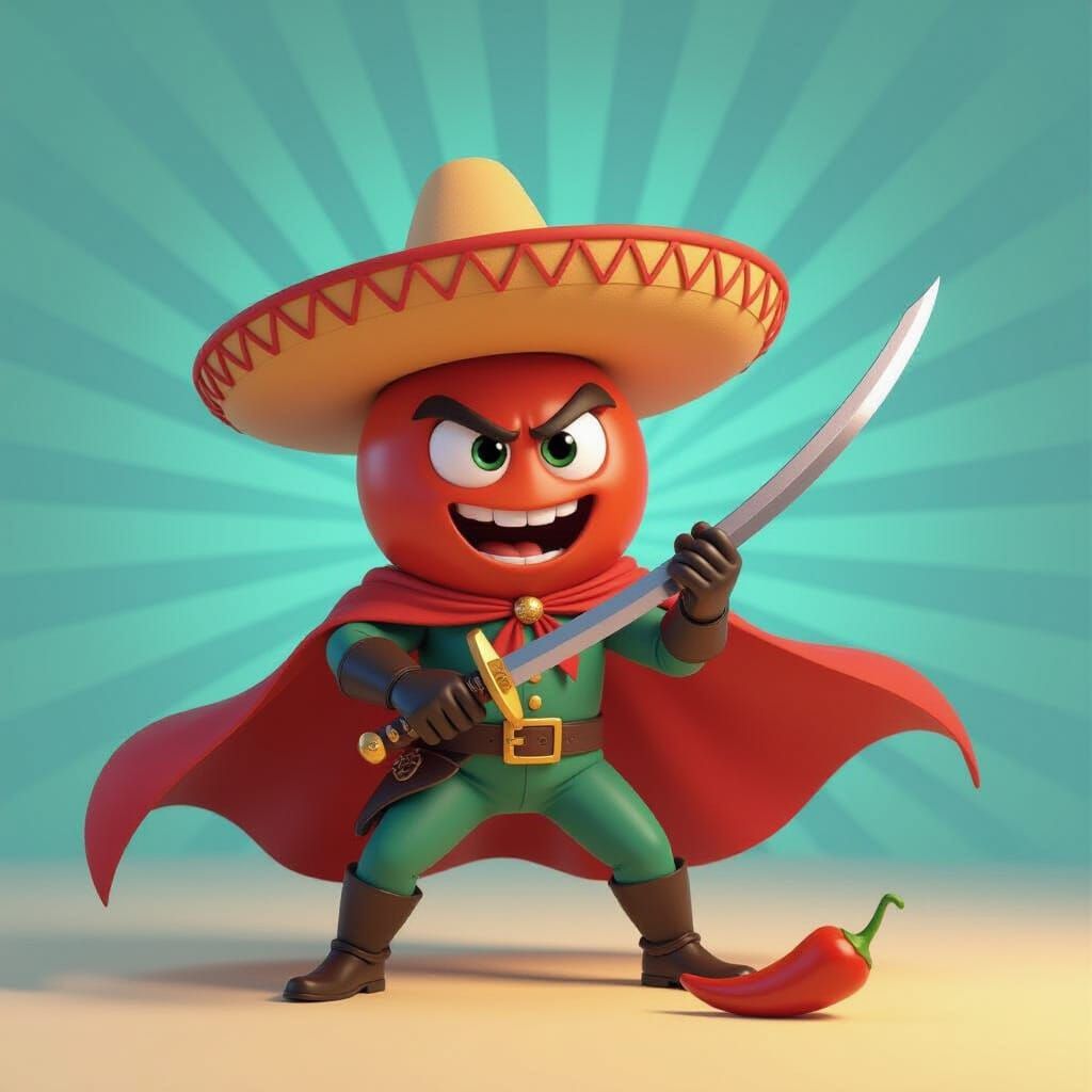 Disney Style Zorro Tomato Slices Chili