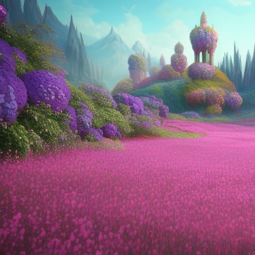 Fantastical Flower Field Concept Art