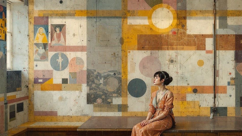 Ancient Modernity: A Cyber Woman in Tokyo's Neon Hush