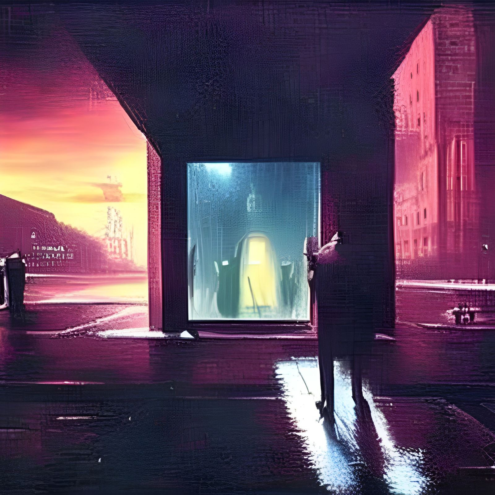 Surreal Metropolis Street Scene by Rutkowski and Dali