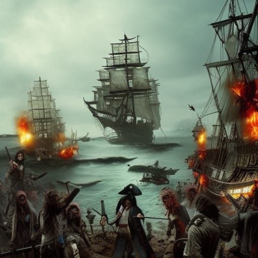 Epic Pirate Zombie Battle: Digital Matte Painting