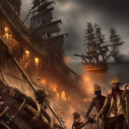 Epic Pirate Zombie Battle: Digital Matte Painting
