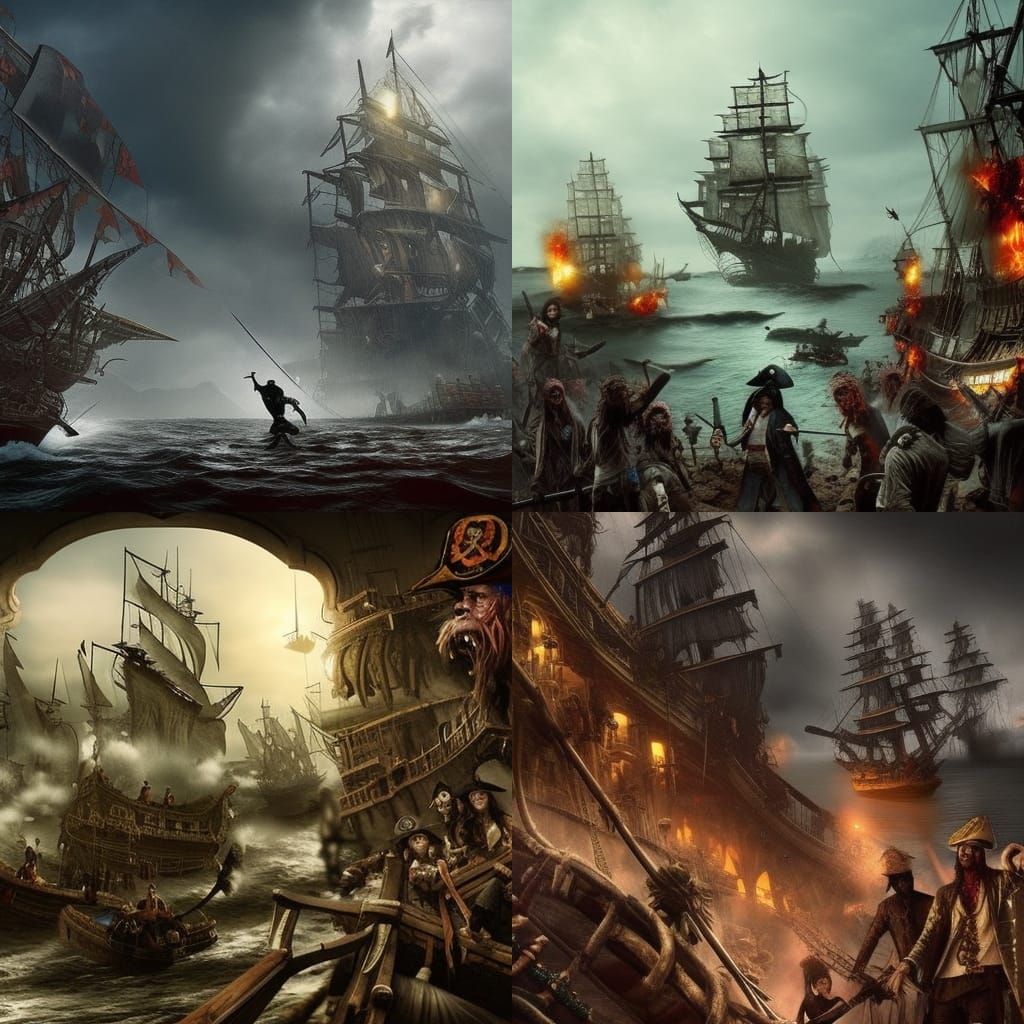 Epic Pirate Zombie Battle: A Digital Matte Painting