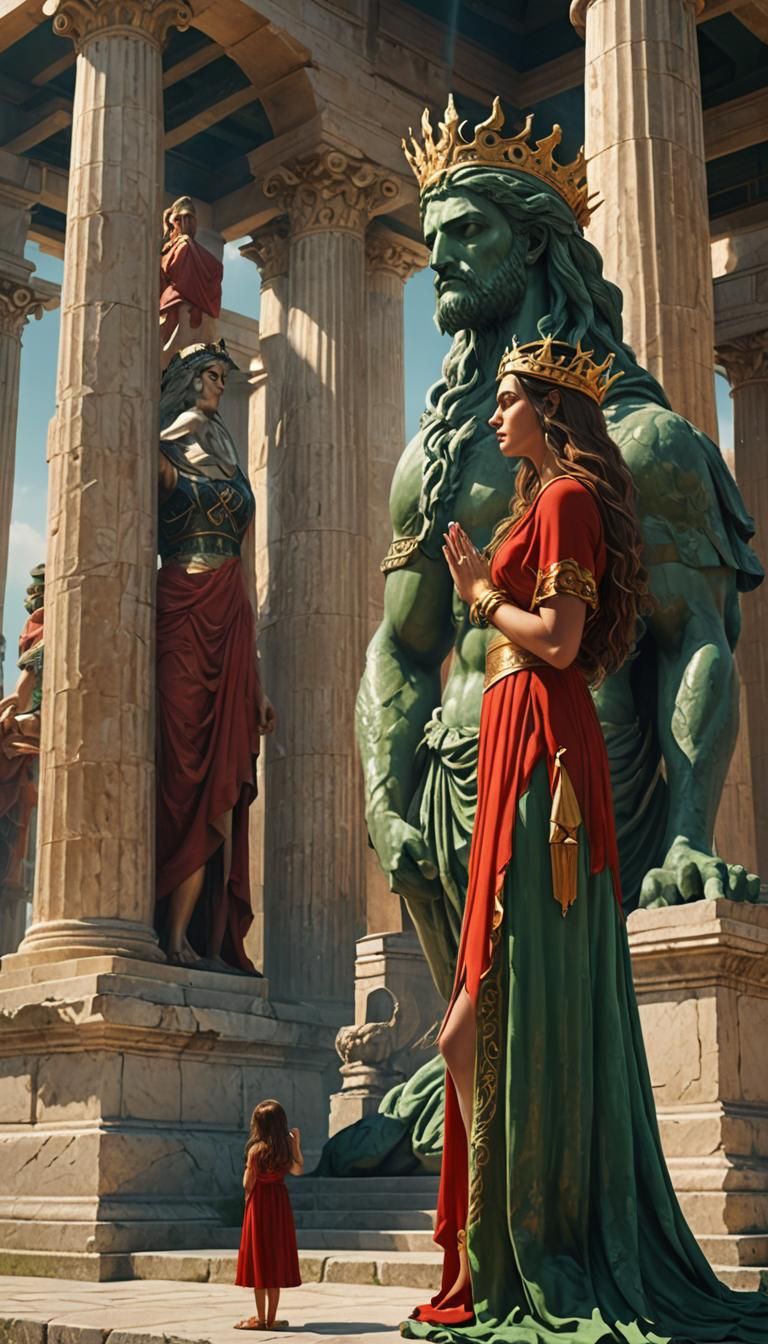 Athena's Temple: A Hyperrealistic Fantasy Scene
