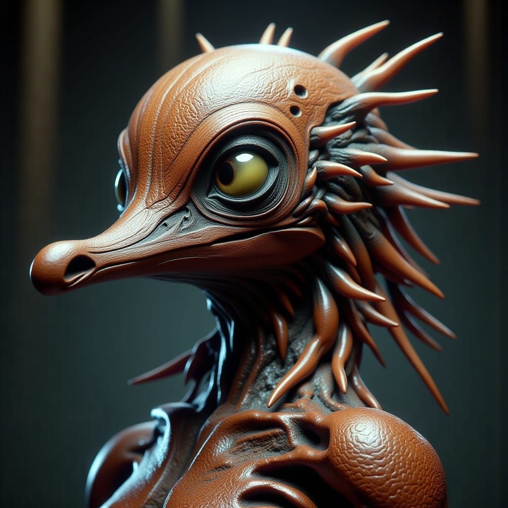 Dream Creature: Birdlike Fantasy in Surreal Sci-Fi Style