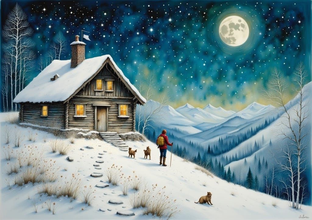 Hikers Sheltering from Snowfall: Rackham, Griffiths, Friedri...