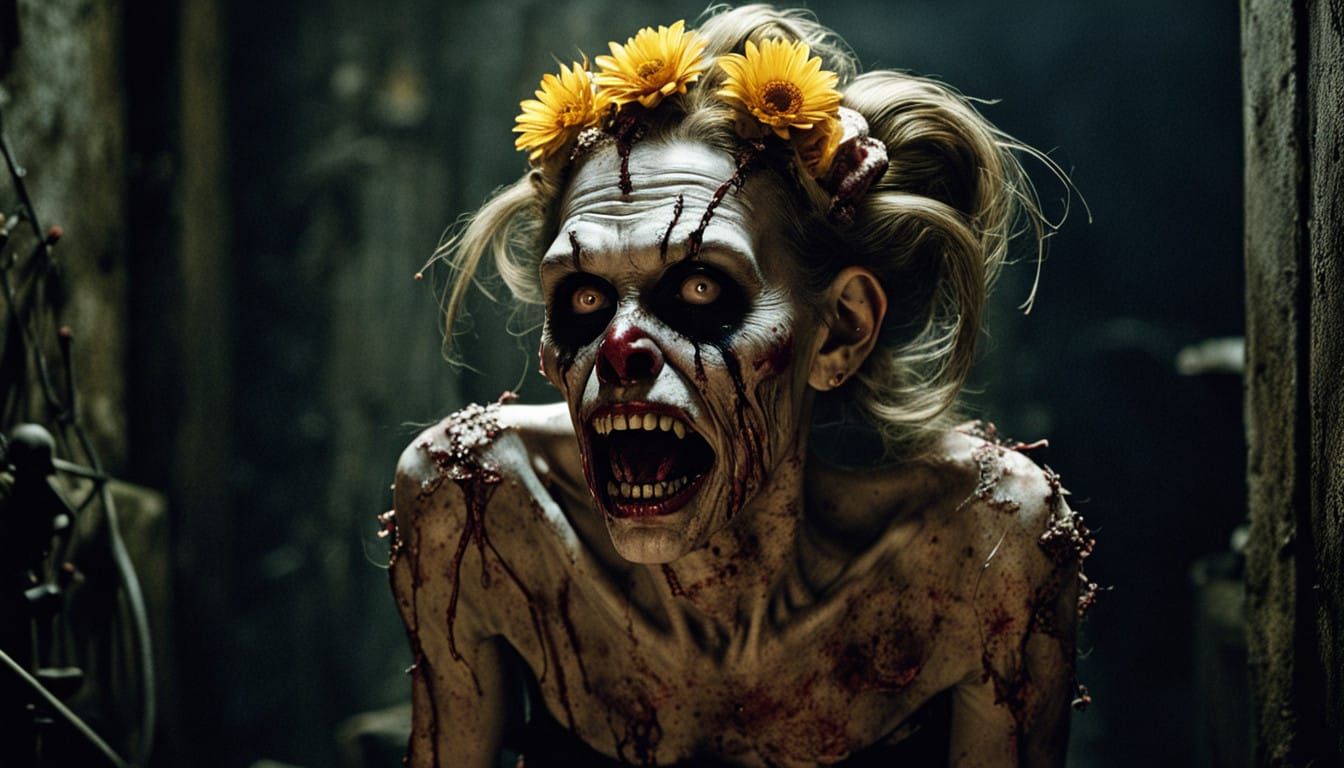 Zombie Monkey Clown Monster Ivanka Trump in Post-Apocalyptic...