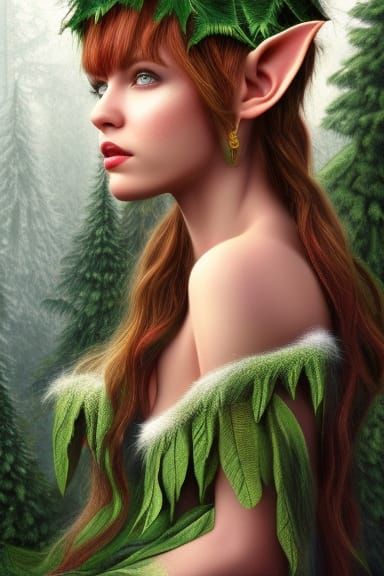 Beautiful Christmas Forest Elf Watercolour Illustration