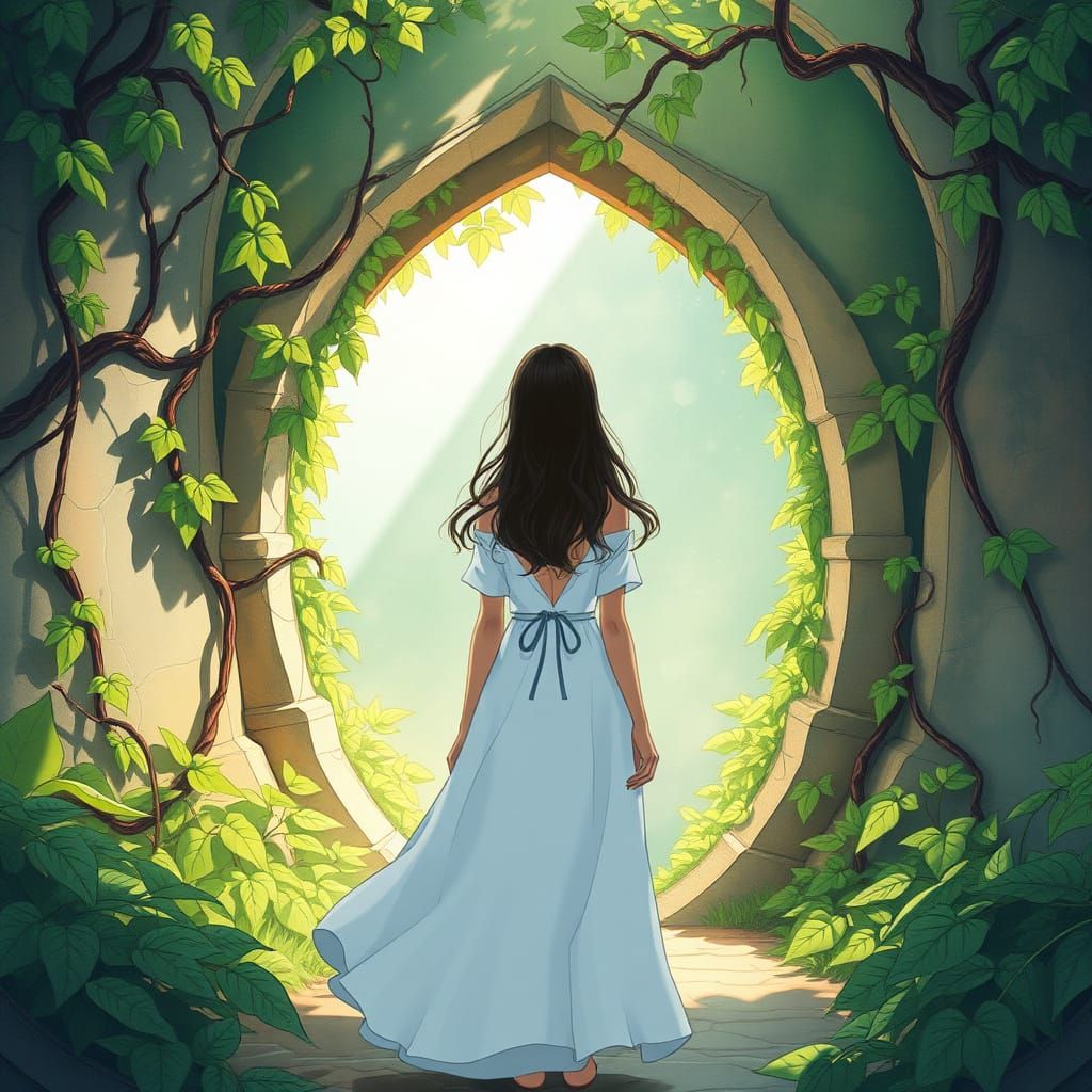 Mystical Portal Scene in Studio Ghibli Style