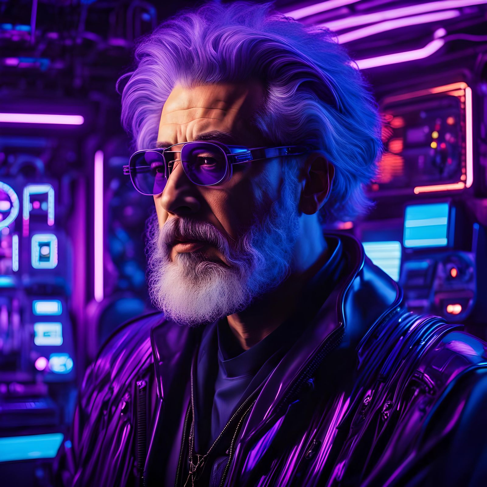 Cyberpunk Beard Glow Up for Young Man
