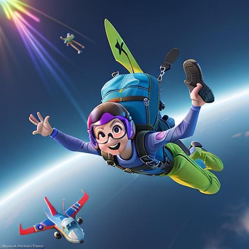 Skydiving Adventure: 3D Digital Art