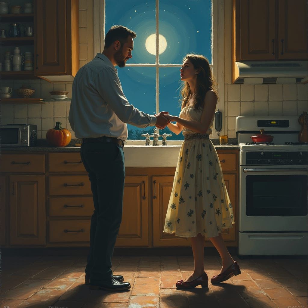 Like dancing in the kitchen in the pale moonlight
Only care ...