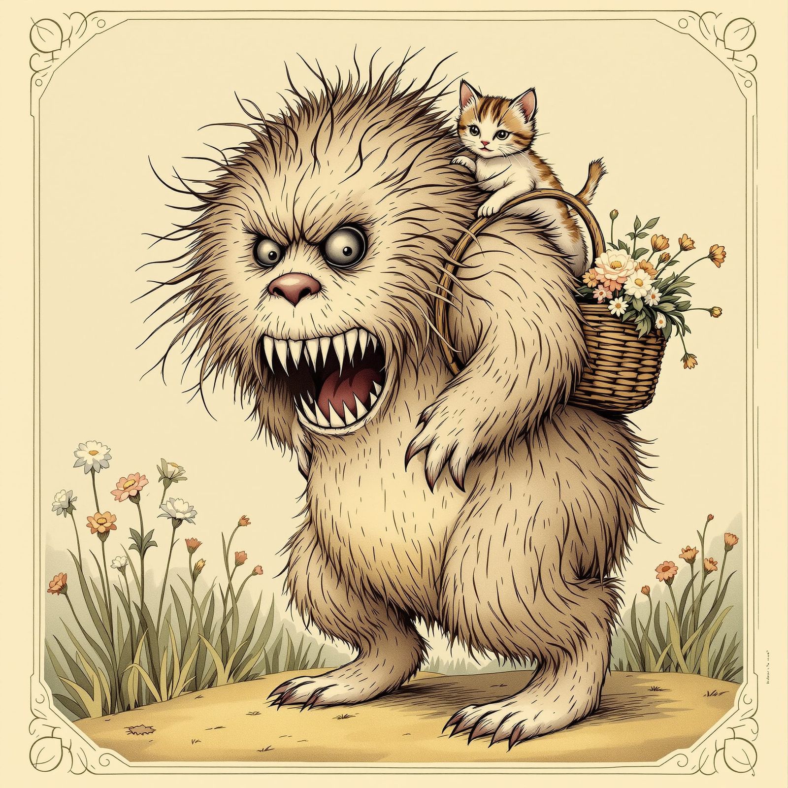 Early 20th-century book book illustration, influenced by the...