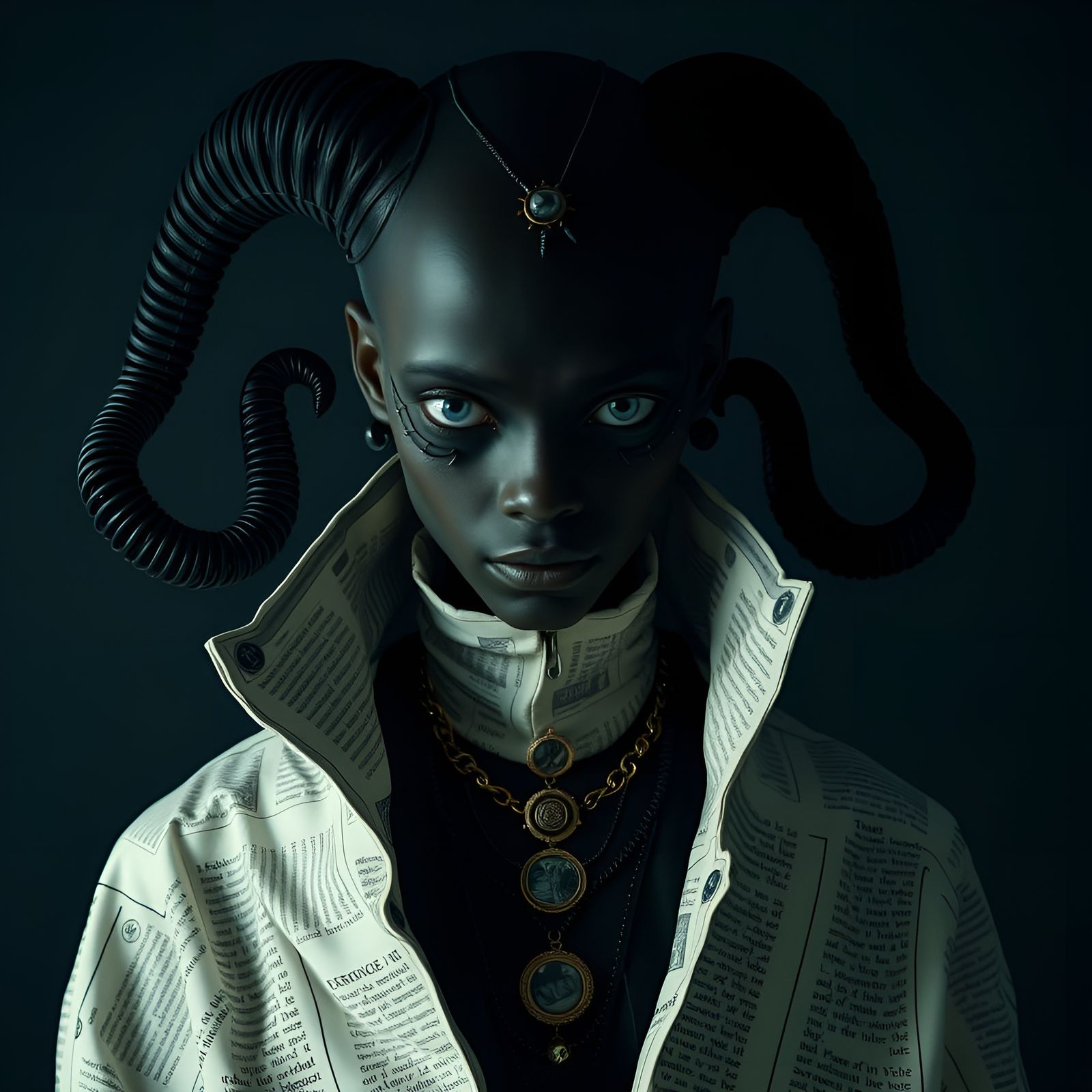 Ink-Black Entity in a Void Wardrobe