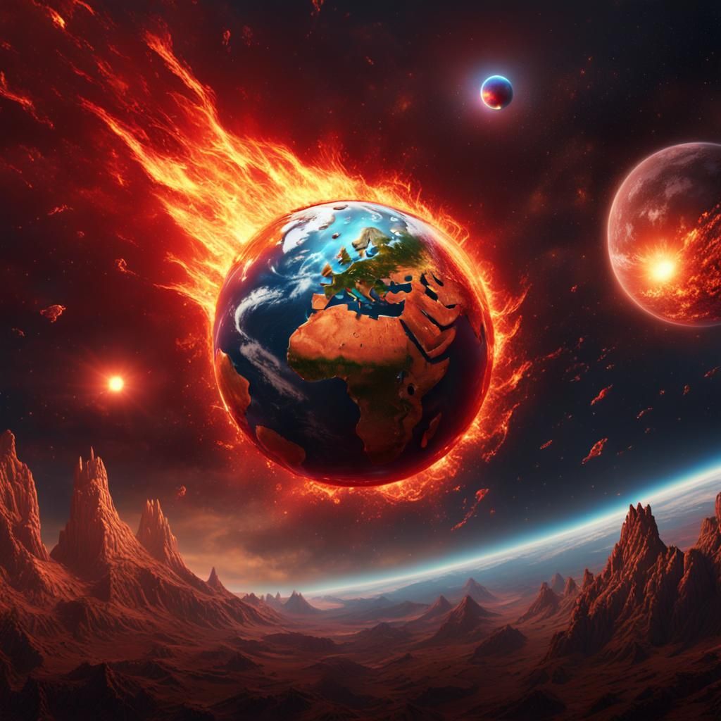 Fiery Red Eye Gazing at Earth from Space