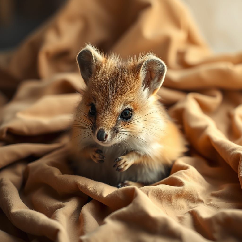 Serenely Happy Quokka on Earth-Toned Blanket