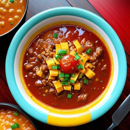 Vibrant Pop Art Rendering of Hamburger Soup
