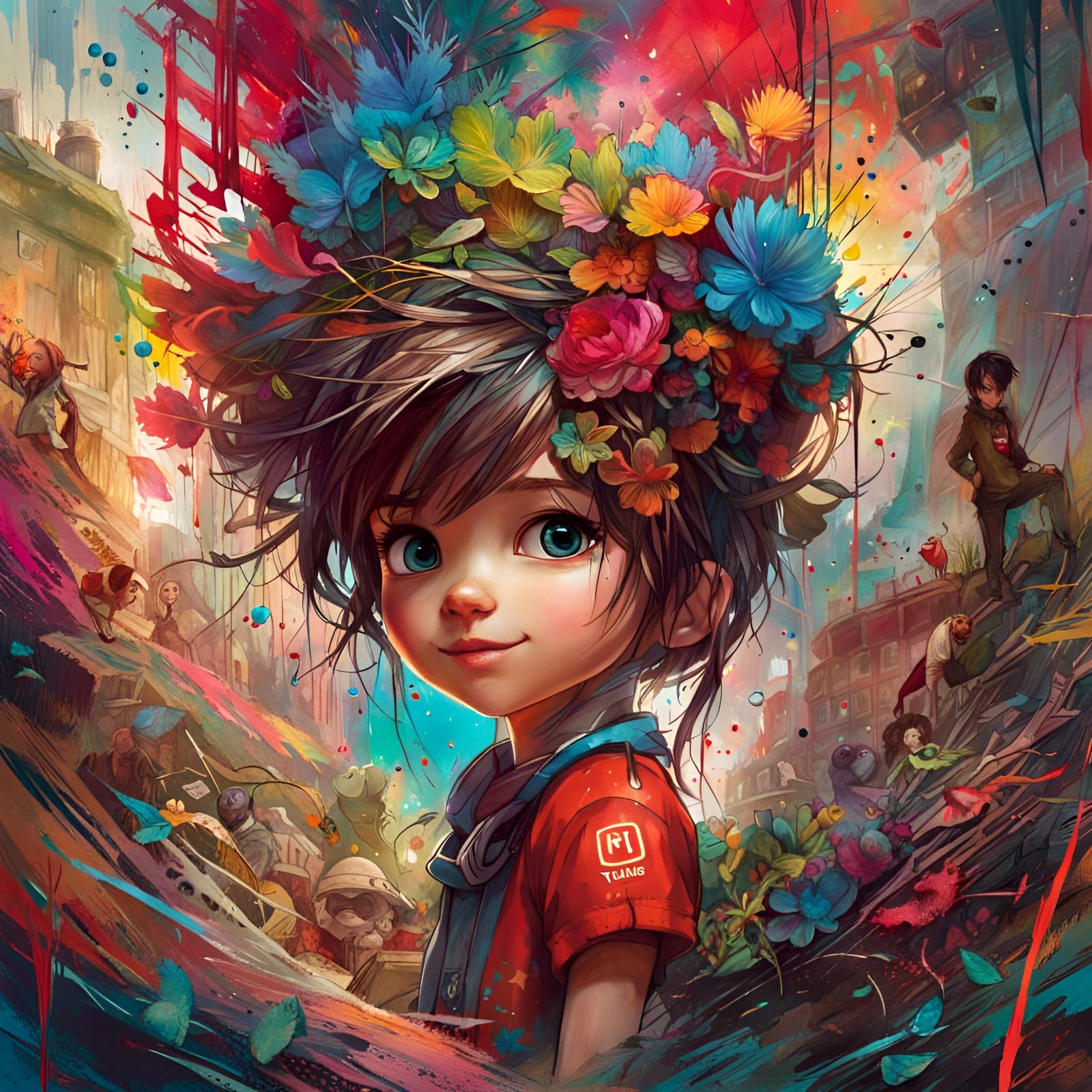 YouTube Logo in Playful Digital Art Style