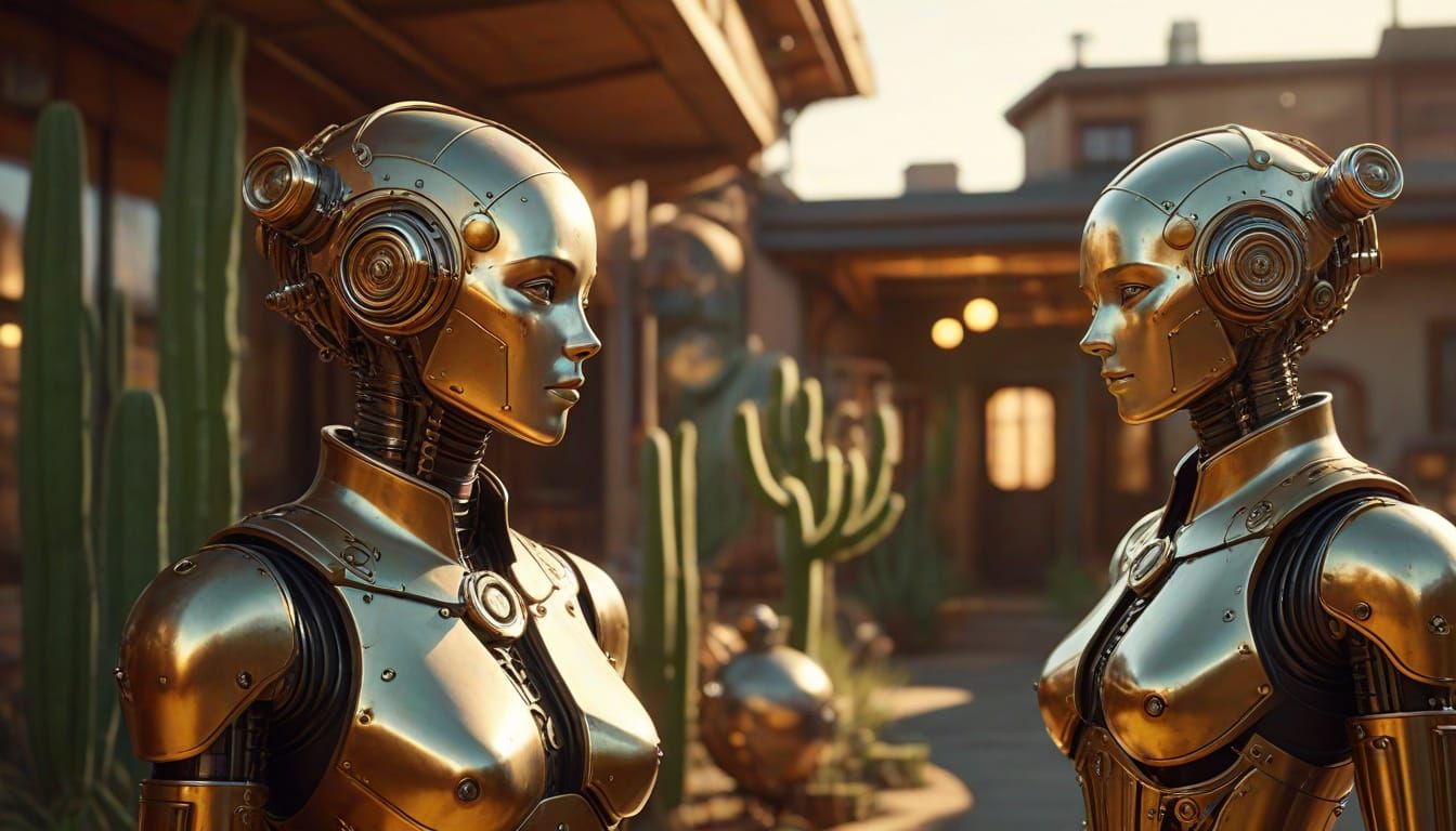 Steampunk Aliens in Harmony with Humans in a Cactus City on ...
